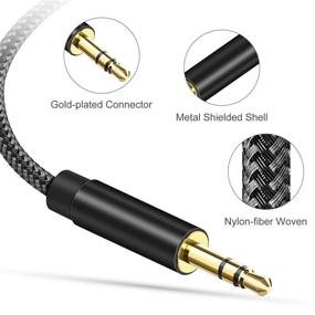 img 2 attached to 🔌 WFVODVER 3.5mm Aux Cable - 10ft/3m Hi-Fi Sound Nylon Braided Male to Male Auxiliary Audio Cable for Car, Headphone, Home Stereos, Speaker, iPhones, iPods & More (Black)