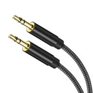 🔌 wfvodver 3.5mm aux cable - 10ft/3m hi-fi sound nylon braided male to male auxiliary audio cable for car, headphone, home stereos, speaker, iphones, ipods & more (black) logo