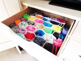 img 3 attached to 🗄️ Evelots Drawer Organizer Set/4 - 112 Slot Divider for Socks, Belts, Scarves & Underwear