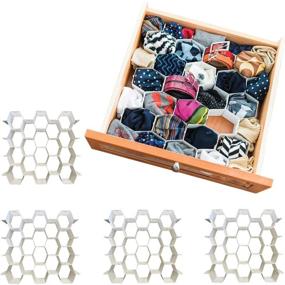 img 4 attached to 🗄️ Evelots Drawer Organizer Set/4 - 112 Slot Divider for Socks, Belts, Scarves & Underwear