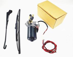 img 1 attached to 🚗 YiCross Universal Electric Windshield Wiper Motor Kit - 12V 30W, Ideal for Hard Coated or Glass Windshields, Standard Kit with 110° Sweep and 13.7" Blade