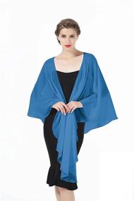 img 3 attached to 👗 Chiffon Wedding Evening Dresses – Women's Shawl Accessories for Scarves & Wraps