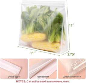 img 3 attached to 4-Pack Dishwasher-Safe Reusable Storage Bags: Stand-Up Zipper Bags for Sandwiches, Snacks, Lunch, Gallon Freezer Storage - BPA-Free, Leakproof, Silicone and Plastic-Free