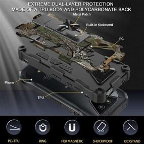 img 2 attached to 📱 Ailiber Kyocera DuraForce Ultra 5G Case: Rugged Phone Cover with Screen Protector, Magnetic Car Mount, Kickstand Holder - UW-Camouflage