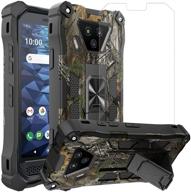 📱 ailiber kyocera duraforce ultra 5g case: rugged phone cover with screen protector, magnetic car mount, kickstand holder - uw-camouflage logo