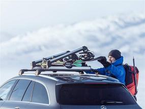 img 2 attached to 🏂 Thule SnowPack Большая лыжно-сноубордная стойка: Безопасно перевозит 6 пар лыж или 4 сноуборда в серебряном цвете