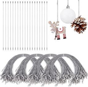 img 4 attached to 🎄 Fovths 400-Piece Silver Ornament Hangers: 7.87" Pre-cut String Hangers for Christmas Tree Decor, Hang Tags, Clothing & Bookmarks