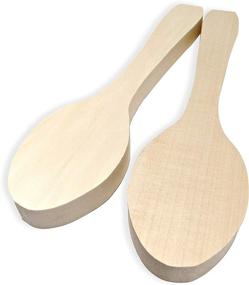 img 2 attached to 🥄 Basswood Spoons 2-Pack - USA-Made Whittling Spoon Blanks for Wood Craft (2-Pack of Carving Wood Blocks)
