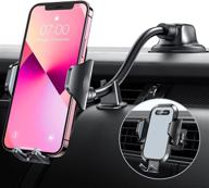 🚗 vanmass car phone holder mount 4.0: upgraded full silicone, 9in flexible long arm, strong suction cup - iphone 13 galaxy compatible logo