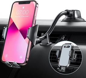 img 4 attached to 🚗 VANMASS Car Phone Holder Mount 4.0: Upgraded Full Silicone, 9in Flexible Long Arm, Strong Suction Cup - iPhone 13 Galaxy Compatible