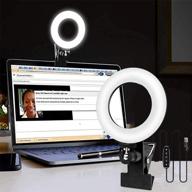 📸 enhance your video conference experience with the 6inch ring light: dimmable led ring lights for laptop monitorzoom lighting, macbook lamp for remote working, live streaming, and learning logo