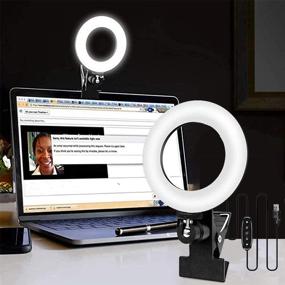 img 4 attached to 📸 Enhance Your Video Conference Experience with the 6inch Ring Light: Dimmable Led Ring Lights for Laptop MonitorZoom Lighting, MacBook Lamp for Remote Working, Live Streaming, and Learning