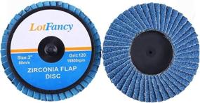 img 4 attached to 🛠️ LotFancy 3 Inch Flap Disc, 20PCS Assorted Grinding Wheels with 40 60 80 120 Grit, High Density Zirconia Alumina, Type 27, Roll Lock Sanding Disc