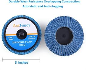 img 2 attached to 🛠️ LotFancy 3 Inch Flap Disc, 20PCS Assorted Grinding Wheels with 40 60 80 120 Grit, High Density Zirconia Alumina, Type 27, Roll Lock Sanding Disc