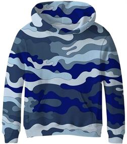 img 4 attached to Stylish Galaxy Fleece Sweatshirts with 👕 Pocket - Perfect for Teen Boys 4-16Y