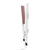 💇 conair double ceramic flat iron: 1 inch styling tool in white/rose gold - sleek & effective! logo