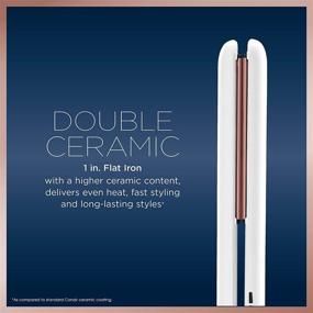 img 3 attached to 💇 Conair Double Ceramic Flat Iron: 1 Inch Styling Tool in White/Rose Gold - Sleek & Effective!