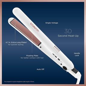 img 1 attached to 💇 Conair Double Ceramic Flat Iron: 1 Inch Styling Tool in White/Rose Gold - Sleek & Effective!