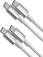 🔌 anker usb c cable 2 pack (3.3ft 60w), nylon usb c to usb c cable - type c charging cable for macbook pro 2020, ipad pro 2020, ipad air 4, galaxy s20, switch, pixel, lg and more - silver logo