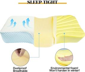 img 2 attached to 🛌 Подушки из памяти Пены против храпа: облегчение боли в шее и поддержка плеч - эргономическая ортопедическая цервикальная подушка для боковых спящих