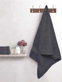 img 2 attached to Glamburg Ultra Soft 8-Piece Towel Set - 100% Pure Ringspun Cotton, Oversized Bath & Hand Towels, Wash Cloths - Ideal for Everyday use, Hotel & Spa - Charcoal Grey