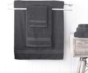 img 1 attached to Glamburg Ultra Soft 8-Piece Towel Set - 100% Pure Ringspun Cotton, Oversized Bath & Hand Towels, Wash Cloths - Ideal for Everyday use, Hotel & Spa - Charcoal Grey