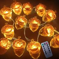 🍂 enhance your thanksgiving décor with 40 led acorn string fall lights: battery-powered, remote-controlled, 8 modes, perfect for thanksgiving, christmas, fall, autumn, home, bedroom, and party decoration логотип