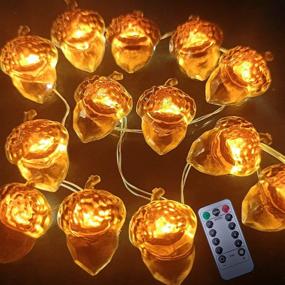 img 4 attached to 🍂 Enhance Your Thanksgiving Décor with 40 LED Acorn String Fall Lights: Battery-Powered, Remote-Controlled, 8 Modes, Perfect for Thanksgiving, Christmas, Fall, Autumn, Home, Bedroom, and Party Decoration