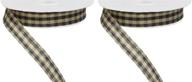 🎀 2 rolls of navy and tan primitive gingham check ribbon, 5/8 x 10 yd each logo