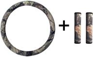 🌿 рулевое колесо mossy oak camo + комплект подушек на плечи - высококачественная замша и холст - официально лицензированный продукт, универсальный размер 14,5-15 дюймов. логотип