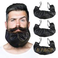 🧔 ultimate beard bandana black (3 pack xl size) with laundry storage bag: exclusive beard bib bonnet facial apron caps, guard cover by fidelis+ logo