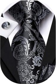 img 3 attached to 👔 Men's Accessories: Hi-Tie Jacquard Necktie with Pocket and Cufflinks in Ties, Cummerbunds & Pocket Squares