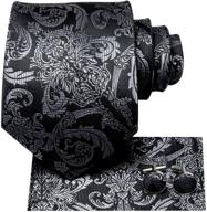 👔 men's accessories: hi-tie jacquard necktie with pocket and cufflinks in ties, cummerbunds & pocket squares logo