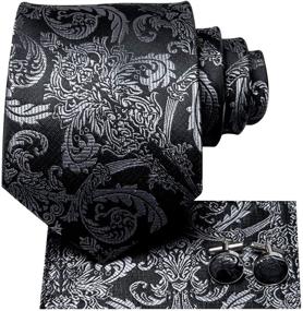 img 4 attached to 👔 Men's Accessories: Hi-Tie Jacquard Necktie with Pocket and Cufflinks in Ties, Cummerbunds & Pocket Squares