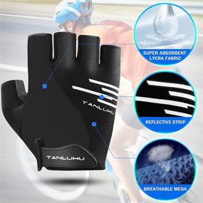 img 1 attached to Tanluhu Half Finger Cycling Gloves - Anti-Slip Shock-Absorbing Padded Breathable Moutain Bike Gloves - Road Bicycle Gloves for Men/Women