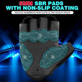 img 3 attached to Tanluhu Half Finger Cycling Gloves - Anti-Slip Shock-Absorbing Padded Breathable Moutain Bike Gloves - Road Bicycle Gloves for Men/Women