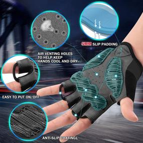 img 2 attached to Tanluhu Half Finger Cycling Gloves - Anti-Slip Shock-Absorbing Padded Breathable Moutain Bike Gloves - Road Bicycle Gloves for Men/Women