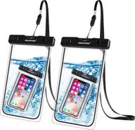 📱 newppon 2-pack waterproof cellphone pouch holder - ipx8 universal dry bag for iphone 12 11 pro max xs xr x 8 7 6s plus samsung galaxy s10 s9+ s8+ note 8 6 5 pixel 3 xl lg - up to 7.5" with slim case logo