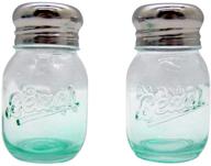 🧂 3-inch mini glass mason jar salt and pepper shakers set logo