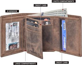 img 3 attached to 🏻 Valenchi Genuine Leather Trifold Vintage Men's Wallet, Card Case & Money Organizer Collection