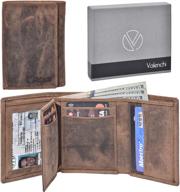 🏻 valenchi genuine leather trifold vintage men's wallet, card case & money organizer collection logo