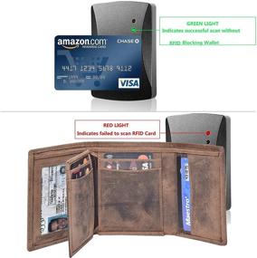 img 2 attached to 🏻 Valenchi Genuine Leather Trifold Vintage Men's Wallet, Card Case & Money Organizer Collection