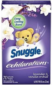 img 2 attached to Snuggle Exhilarations Fabric Softener Dryer Sheets, Lavender and Vanilla Orchid: 3-Pack with 70 Sheets Each