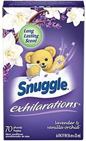 img 1 attached to Snuggle Exhilarations Fabric Softener Dryer Sheets, Lavender and Vanilla Orchid: 3-Pack with 70 Sheets Each