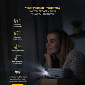 img 2 attached to 🎥 KODAK FLIK X7 Home Projector: 1080p HD, Compact & Portable, Tripod & Case Included, Up to 150” Projection, 720p Native Resolution, 30,000 Hour LED Lamp, AV, VGA, HDMI & USB Compatible