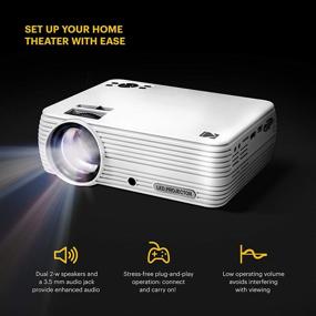 img 3 attached to 🎥 KODAK FLIK X7 Home Projector: 1080p HD, Compact & Portable, Tripod & Case Included, Up to 150” Projection, 720p Native Resolution, 30,000 Hour LED Lamp, AV, VGA, HDMI & USB Compatible