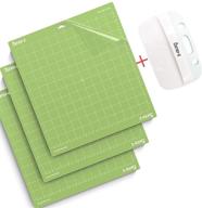 🔪 premium 12x12 cutting mat set for cricut explore one/air/air 2/maker - 3 pack with standardgrip, xl scraper & craft vinyl accessories logo