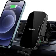 📱 nalwort wireless car charger mount, 15w/10w/7.5w qi car charger with metal frame, auto-clamping air vent phone holder compatible with iphone 12/11/pro/pro max, samsung s21/s20/note 20 logo
