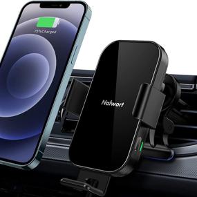 img 4 attached to 📱 Nalwort Wireless Car Charger Mount, 15W/10W/7.5W Qi Car Charger with Metal Frame, Auto-Clamping Air Vent Phone Holder Compatible with iPhone 12/11/Pro/Pro Max, Samsung S21/S20/Note 20