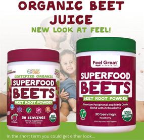 img 1 attached to 🌿 Beet Root Powder Organic Superfood by Feel Great Vitamin Co. - Natural Nitric Oxide Supplement for Boosted Energy* and Enhanced Blood Flow, Immune System Support